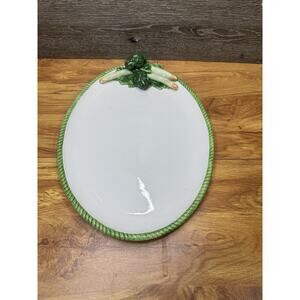 L'Artigiana Ceramiche Artistiche Italy Asparagus & Artichoke Platter 15"
